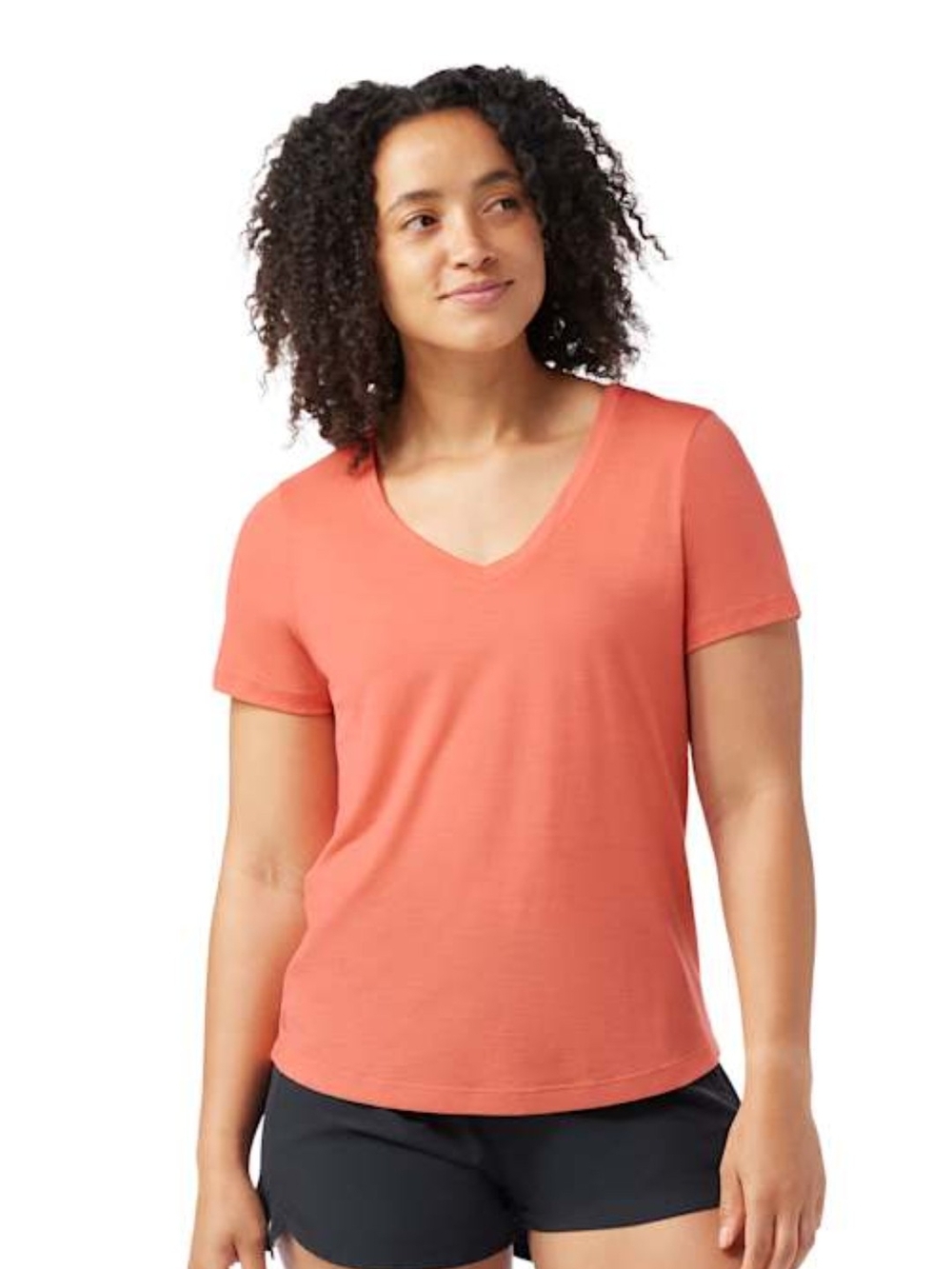 Women's Ultralite V-neck Short Sleeve In Coral
